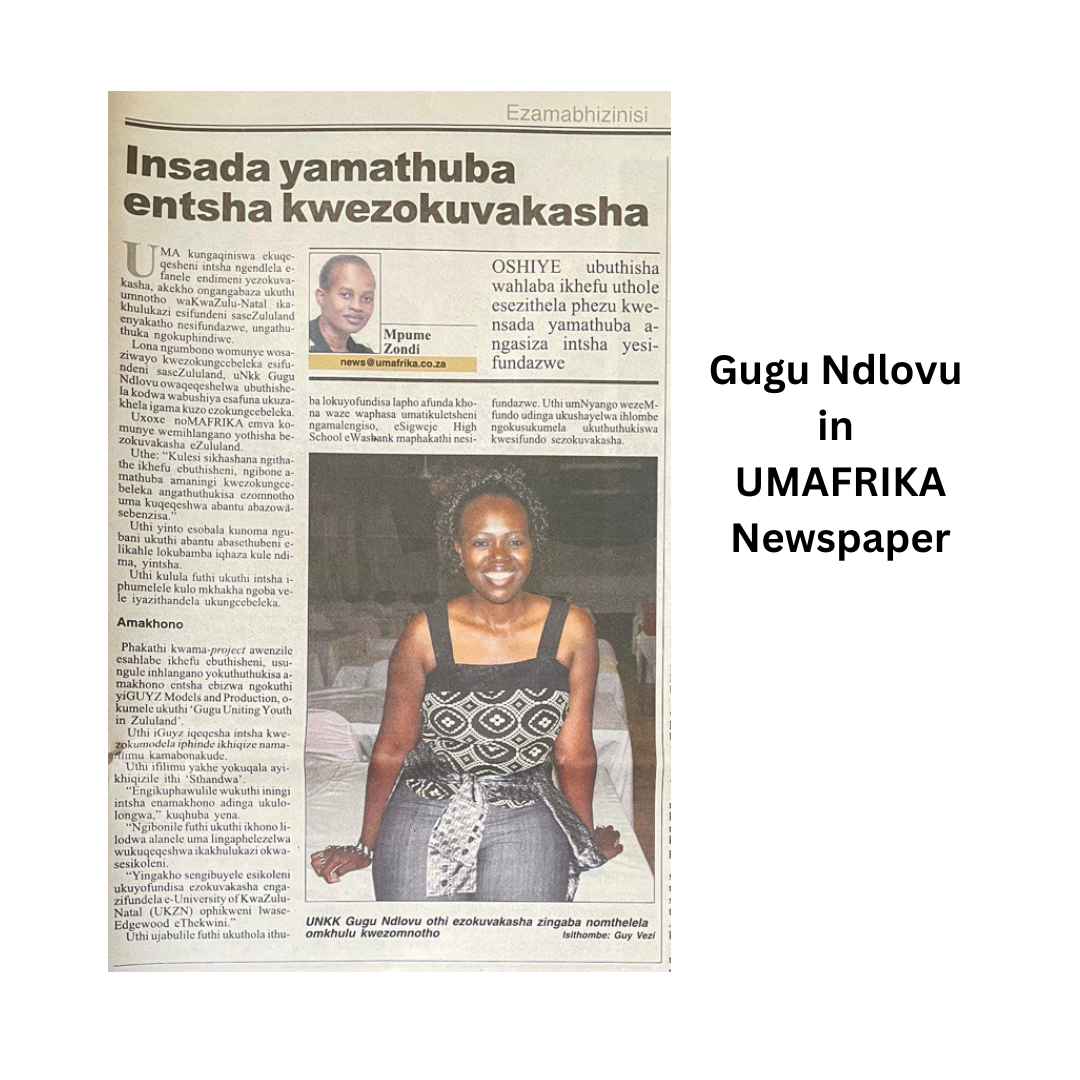 Gugu Ndlovu in UMAFRIKA Newspaper
